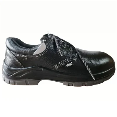 Allen Cooper Hight Density Pu Sole Black Leather Safety Shoe With Steel Toe Cap (AC 7104)- 6 Month Warranty(Size-7)