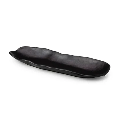 Premium Black Melamine Milano Platter with 13.5-inch For Catering & Serving(Pack of 2)