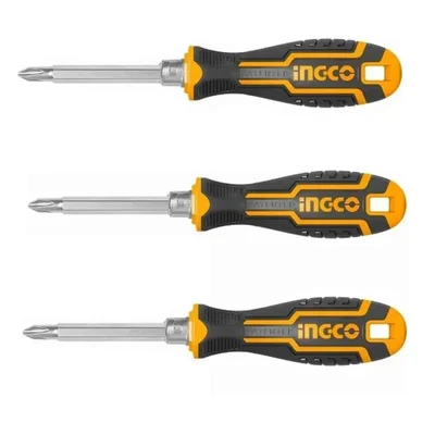Ingco Pack of 3 , 5X135mm CR-V Black Multipurpose Portable Screw Driver (AKISD0203)