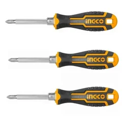 Ingco Pack of 3 , 5X135mm CR-V Black Multipurpose Portable Screw Driver (AKISD0203)
