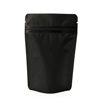 750gm, 17 x 26.5cm 112 Micron Black Color Matt Finish Ziplock Pouch for Dry Fruits,Tea/Coffee Powder and Spices	(Pack-50 Pcs)