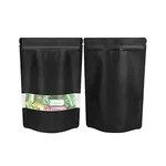 750gm, 17x26.5 cm Black Color Reusable Pet+Poly Stand Up Pouches With Transparent Window