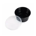 150 Pcs, 100ml Reusable Black Container with Transparent Lid Ideal for Meal Prep and Takeaway