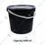 90 Pcs, 4500 ml Black Round Biryani Bucket