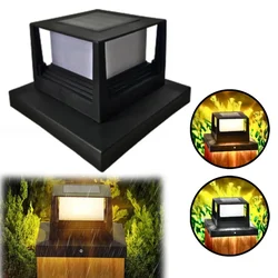 Premium Quality 2 W, 4 LED, Black Solar LED Light, Post Light, Outdoor Waterproof Light, Automatic Energy Saving ABS Lamp