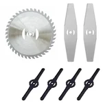 Battery Brush Cutter 7 Pieces Blade Combo Set of 2 Piece 2T Blade, 4 Plastic String & 1 Circular Blade