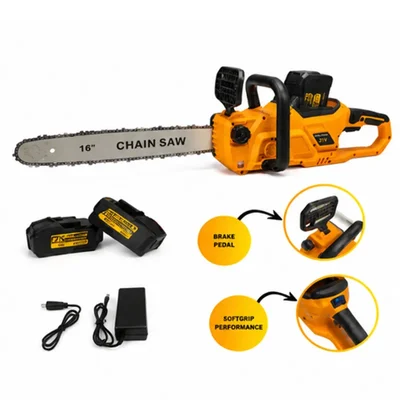 XLNT XTMLC14316, 36V Cordless Chainsaw with Dual Battery & Charger | 2100W Chainsaw for Wood Cutting, Tree Pruning & Farm Use