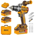 Ingco 13mm 20V Cordless 3-In-1 Mode Metal Chuck Impact Drill With Battery-Charger & Accessories, Max Torque 96Nm (CIDLI209686)