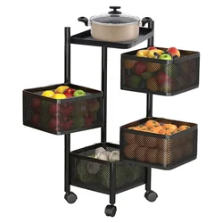 Blueboy 4-Layer Square Multipurpose Storage Trolley With Wheels