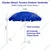 Premium Quality Blue Colour  6-Feet Outdoor Umbrella for Garden, Beach, and Terrace with Tripod Stand