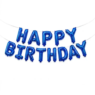Pack of 10, 20, 50, 70, 100 | Blue Foil Happy Birthday Party Balloon, Alphabets Reusable Self Sealing Decor(Pack-10 pcs)