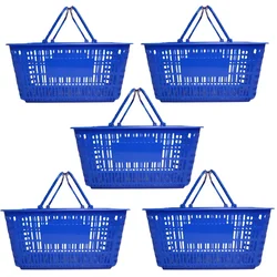 Bigapple 32 Liter Pack Of 5 Plastic Shopping Basket | Blue Colour