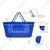 Bigapple 32 Liter Pack Of 5 Plastic Shopping Basket | Blue Colour