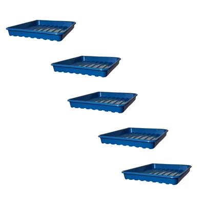 Aadya Hydroponics (Pack of 5) HDPE Blue Fodder Tray for Maize, Wheatgrass, Microgreens, Reusable Growing Tray