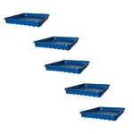 Aadya Hydroponics (Pack of 5) HDPE Blue Fodder Tray for Maize, Wheatgrass, Microgreens, Reusable Growing Tray