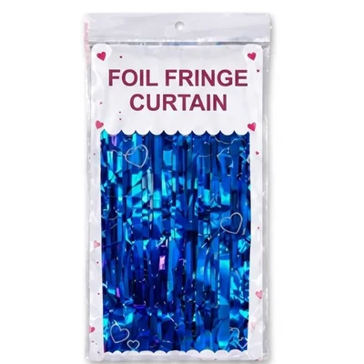 Pack of 10, 20, 50, 70, 100 | Blue 3x6 ft Party Foil Fringe Curtain Shimmer Backdrop Streamer Decoration(Pack-10 pcs)