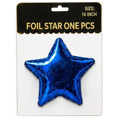 Pack of 10,20,50,70,100 16 Inch Metallic Blue Foil Star Balloon for Birthday Event Party Decoration Shiny Reusable(Pack-10 pcs)