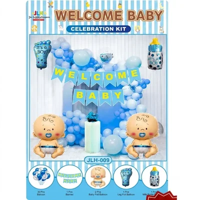 Pack of 10, 50, 100, 300, 500 | Blue Baby Boy Theme, Welcome Baby, Celebration Kit Foil Balloons Banner Decoration Items(Pack-10 pcs)