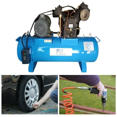 BLU EX 200 Liters Double Head Reciprocating Air Compressor With 3 HP Motor (BEI - 03200)