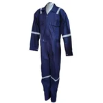 SSBENGALY Men's Blue Pure Cotton Safety Coverall Boiler Suit with 1 Inch Reflectors, 280 GSM - Medium Size