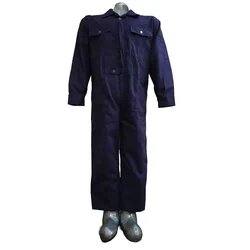 SSBENGALY Men's Lightweight Cotton Coverall Boiler Suit, Full Sleeve Worker Uniform (Size : Large)-Navy Blue Colour