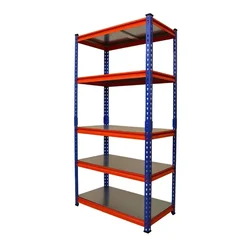 Blueboy 72 x 36 x 18 Inches 5 GI Shelves Boltless Adjustable Multipurpose Rack (Red and Blue) 