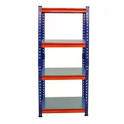Blueboy 60 x 24 x 12 Inches 4 GI Shelves Adjustable Multipurpose Boltless Rack (Red and Blue)