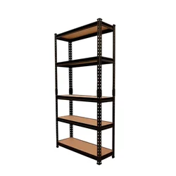 Blueboy 72 x 36 x 12 Inches 5 Wooden Shelves Boltless Adjustable Multipurpose Rack 