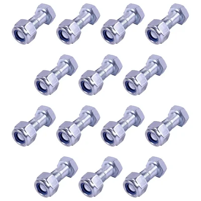 SBJ 48 Pieces of Bolt (10 x 25 mm) with Nylock Nut for Tractor Rotavator, NR2816
