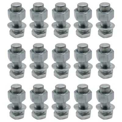 SBJ 36 Pieces of Bolt (10 x 65 mm) with Nylock Nut & Spring Washer for Tractor Rotavator, NR2807