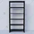 Alija 6 Shelf Solid Metal Bookcase /Library/ Book Shelf/ Rack (72 x 35 x 12 Inch)(Color-Black) 