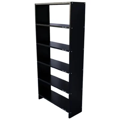 Alija 6 Shelf Solid Metal Bookcase /Library/ Book Shelf/ Rack (72 x 35 x 12 Inch)(Color-Black) 