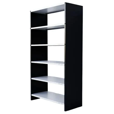 Alija 6 Shelf Solid Metal Bookcase /Library/ Book Shelf/ Rack (72 x 35 x 15 Inch)(Color-Black & Ivory)