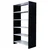 Alija 6 Shelf Solid Metal Bookcase /Library/ Book Shelf/ Rack (72 x 35 x 15 Inch)(Color-Black & Ivory)