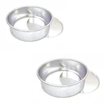 Pack of 2 Round Bottom Removable Cake Pan Mould for Oven
