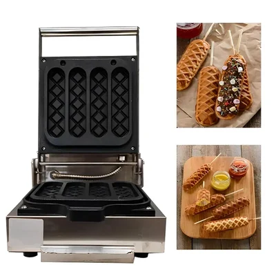 Commercial 4-Slot Electric Corn Stick Waffle Maker Machine