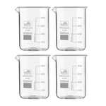 Bello Pack of 4 Pcs 1000 ml Borosilicate 3.3 Glass Beaker With Graduation Marks