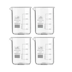 SBT Instruments 4pcs Borosilicate 3.3 Glass Beaker 1000ml with Graduation Marks for Laboratory