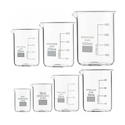 Cometek Borosilicate Glass Beaker Set – Set of 7 | Heat-Resistant Beakers for Lab, Home, College & DIY Use