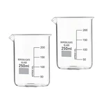 Cometek 250ml Borosilicate Glass Beaker Set 2 pieces for Lab and Home Heat Resistant Beakers