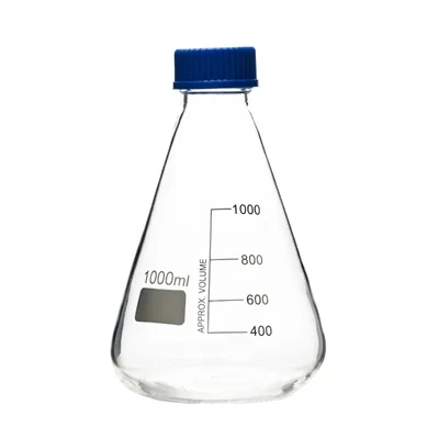 Cometek Borosilicate 3.3 Glass 1000ml Conical Erlenmeyer Flask with Acid Proof PTFE Screw Cap