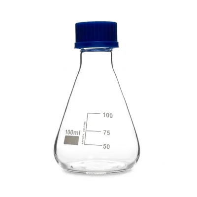 Cometek 100ml Borosilicate Glass Erlenmeyer Flask for Storing Liquids Conical Shape White Graduations