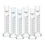SBT Pack of 6 Pcs Borosilicate Glass 3.3 100ml Measuring Cylinder with Round Base For Laboratory