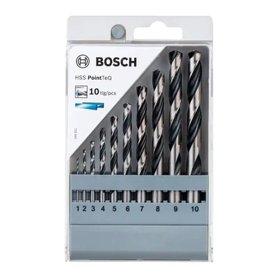 Bosch 1-10 mm 10 Pcs HSS Twist Drill Bit PointTeQ Set