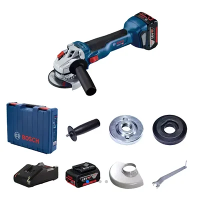 Bosch 100 mm 18V Cordless Angle Grinder With Battery, Charger & Accessories, 9000 RPM - GWS 18V-10 - 100mm Kit (2B+1C)