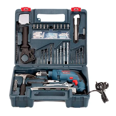 Bosch 100 Pcs 13 mm 600 Watt Impact Drill Tools Kit, 2800 RPM (GSB 13 RE)