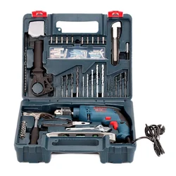 Bosch 100 Pcs 13 mm 600 Watt Impact Drill Tools Kit, 2800 RPM (GSB 13 RE)