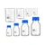 SBT Borosilicate Glass Beaker & Reagent 4pcs Bottle of 25ml, 50ml,100ml, 250ml Capacity with Leak Proof Blue Screw Cap