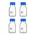 SBT 4 pcs Borosilicate Glass Reagent Bottle 250ml with Leak-Proof Blue Screw Cap