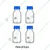 SBT 4 pcs Borosilicate Glass Reagent Bottle 250ml with Leak-Proof Blue Screw Cap